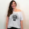 Mftm Ladies White Tshirt With Black Design